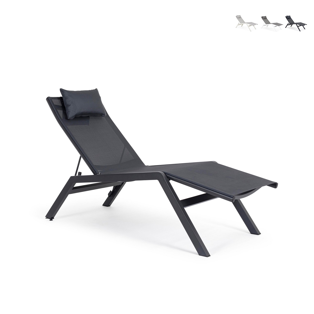 Chaise longue de jardin inclinable avec coussin Bizzotto Krion Remises Chaise longue de jardin inclinable avec coussin Bizzotto Krion Remises