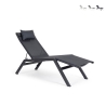Chaise longue de jardin inclinable avec coussin Bizzotto Krion Remises