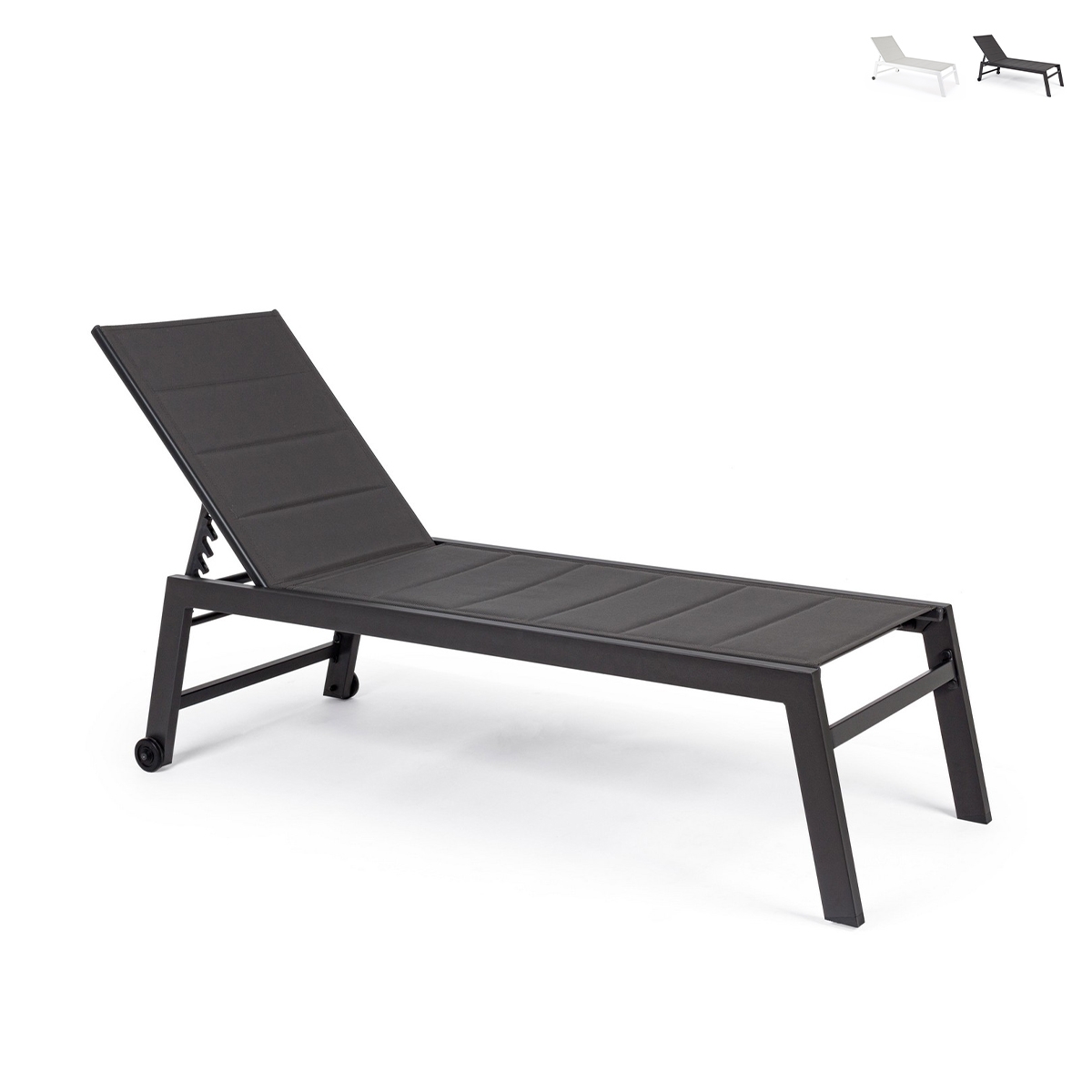 Chaise longue de jardin inclinable avec roues Bizzotto Hilde