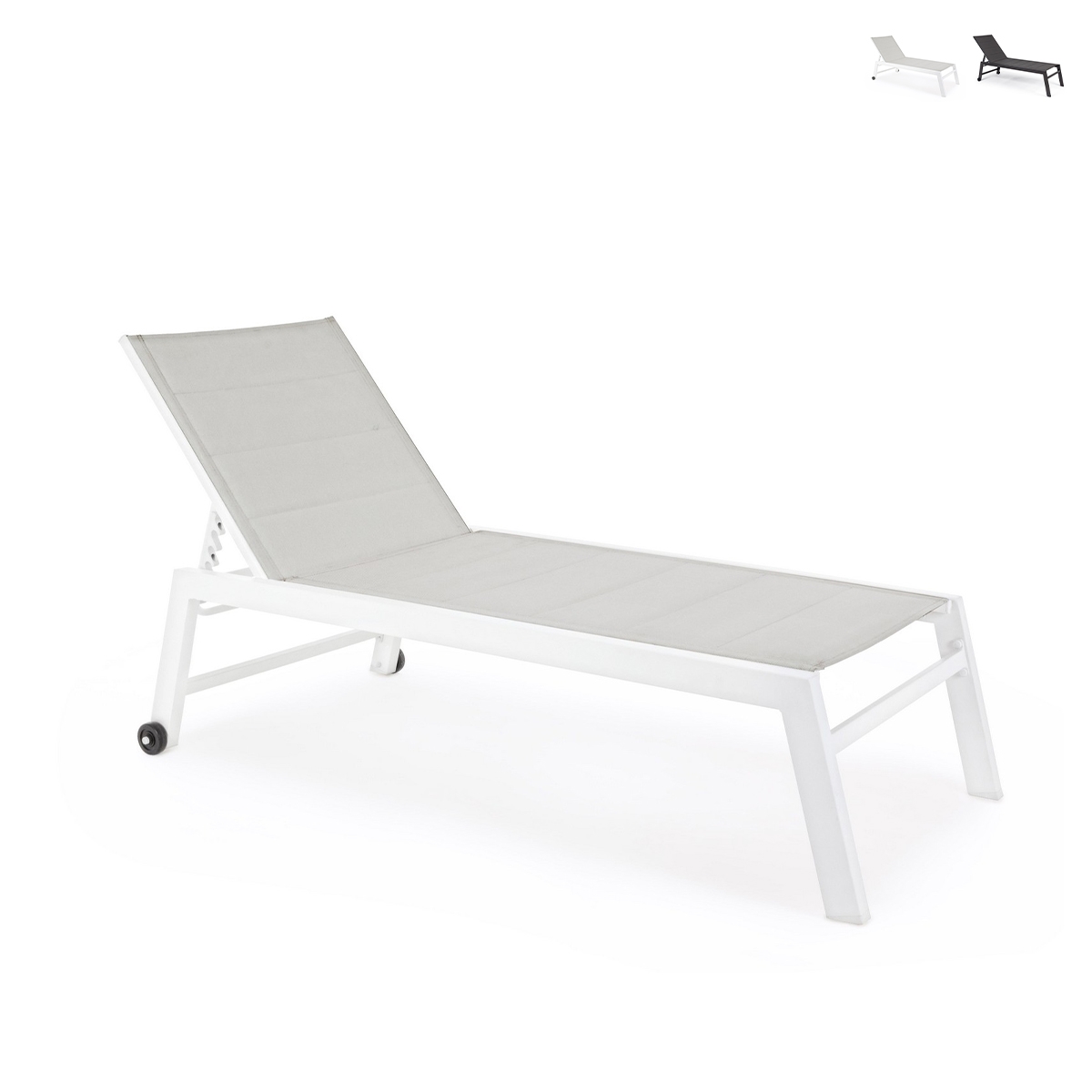 Chaise longue de jardin inclinable avec roues Bizzotto Hilde Offre