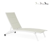 Chaise longue de jardin inclinable avec roues Cleopas Offre