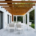 Table d'extérieur moderne rectangulaire 130x68cm en aluminium Bizzotto Hilde Vente