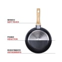 Ensemble de 2 poêles en aluminium antiadhésives noires avec manche en bois Fuji Choix