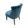 Fauteuil de salon style vintage effet velours avec 2 roulettes Vesta 