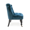 Fauteuil de salon style vintage effet velours avec 2 roulettes Vesta Vente