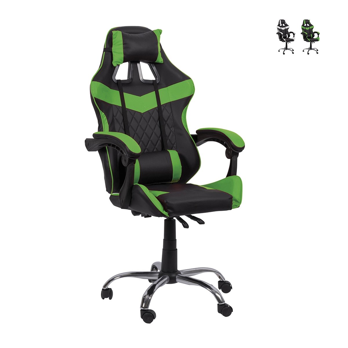 Chaise gaming Jovix pivotante réglable inclinable avec double coussin