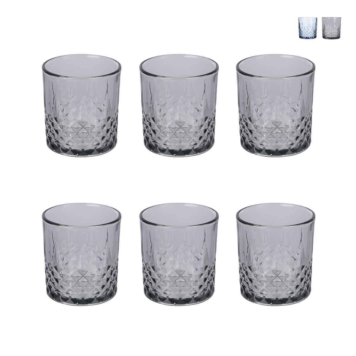Ensemble de 6 verres en verre 340 ml avec surface décorée Edinburgh Promotion Ensemble de 6 verres en verre 340 ml avec surface décorée Edinburgh Promotion
