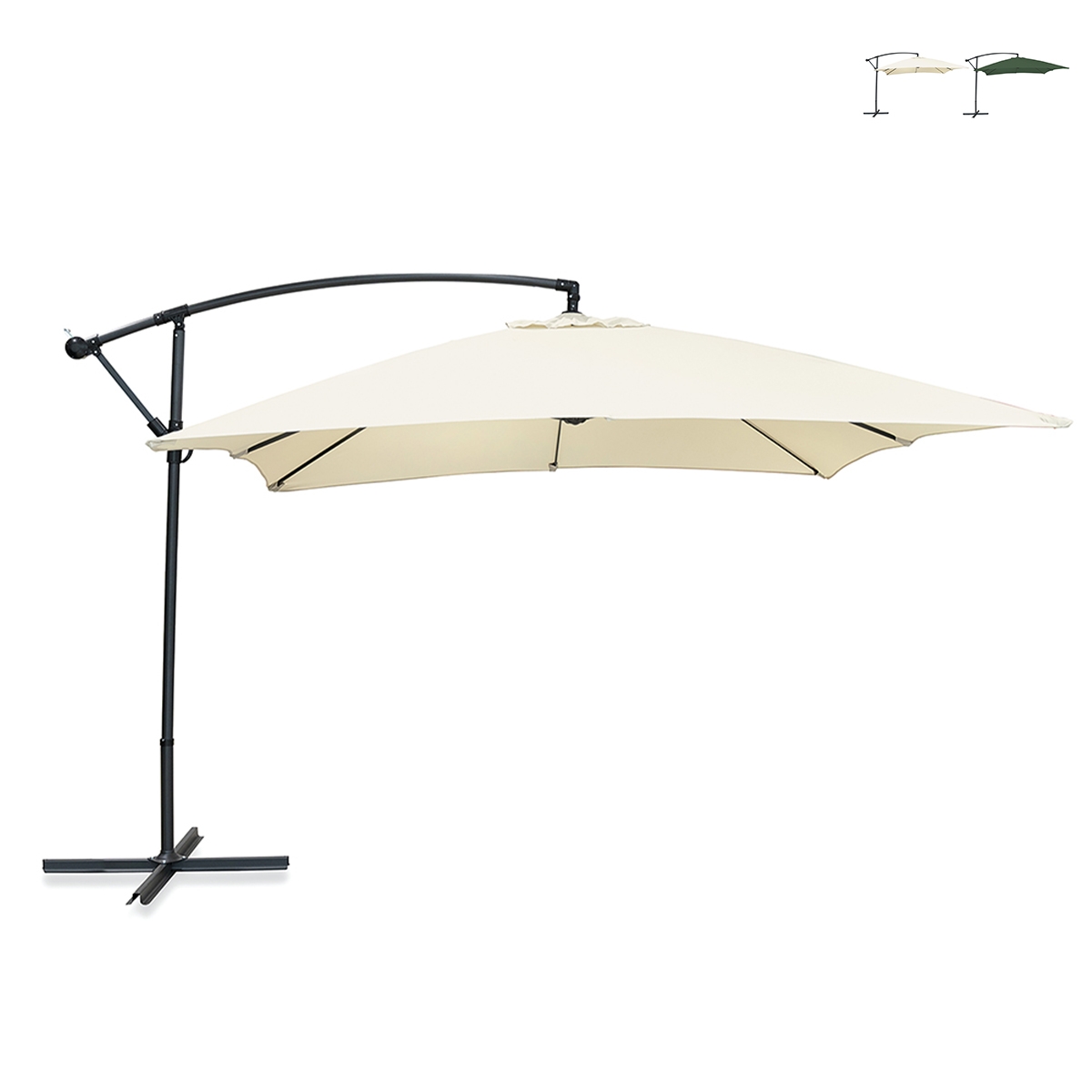 Parasol de jardin 3x3m à bras latéral Kios