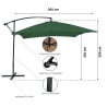 Parasol de jardin 3x3m à bras latéral Kios 