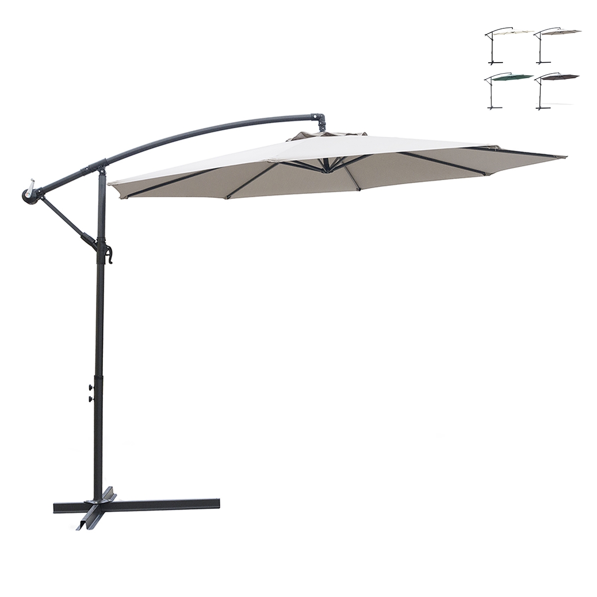 Parasol de jardin déporté 3 m Kios