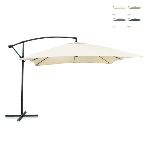 Parasol de jardin déporté 3x2m en acier Kios Promotion