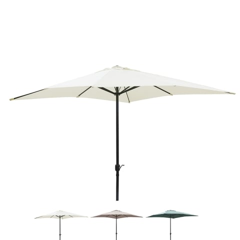Parasol de jardin à mât central 3x3 en acier Cuba Promotion