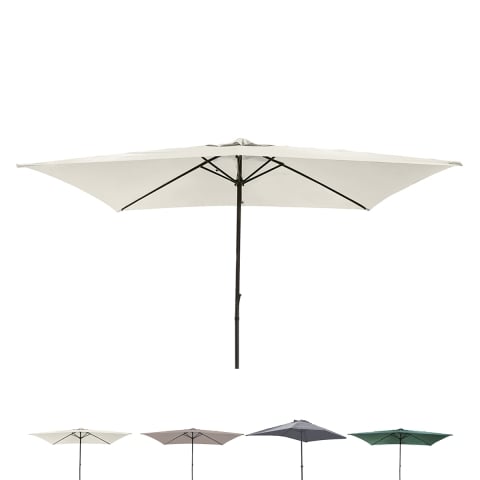 Parasol de jardin 3x2 à mât central avec manivelle Cuba Promotion