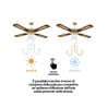 Ventilateur de plafond 4 pales avec lumière et fonction réversible 70W Windy Vente