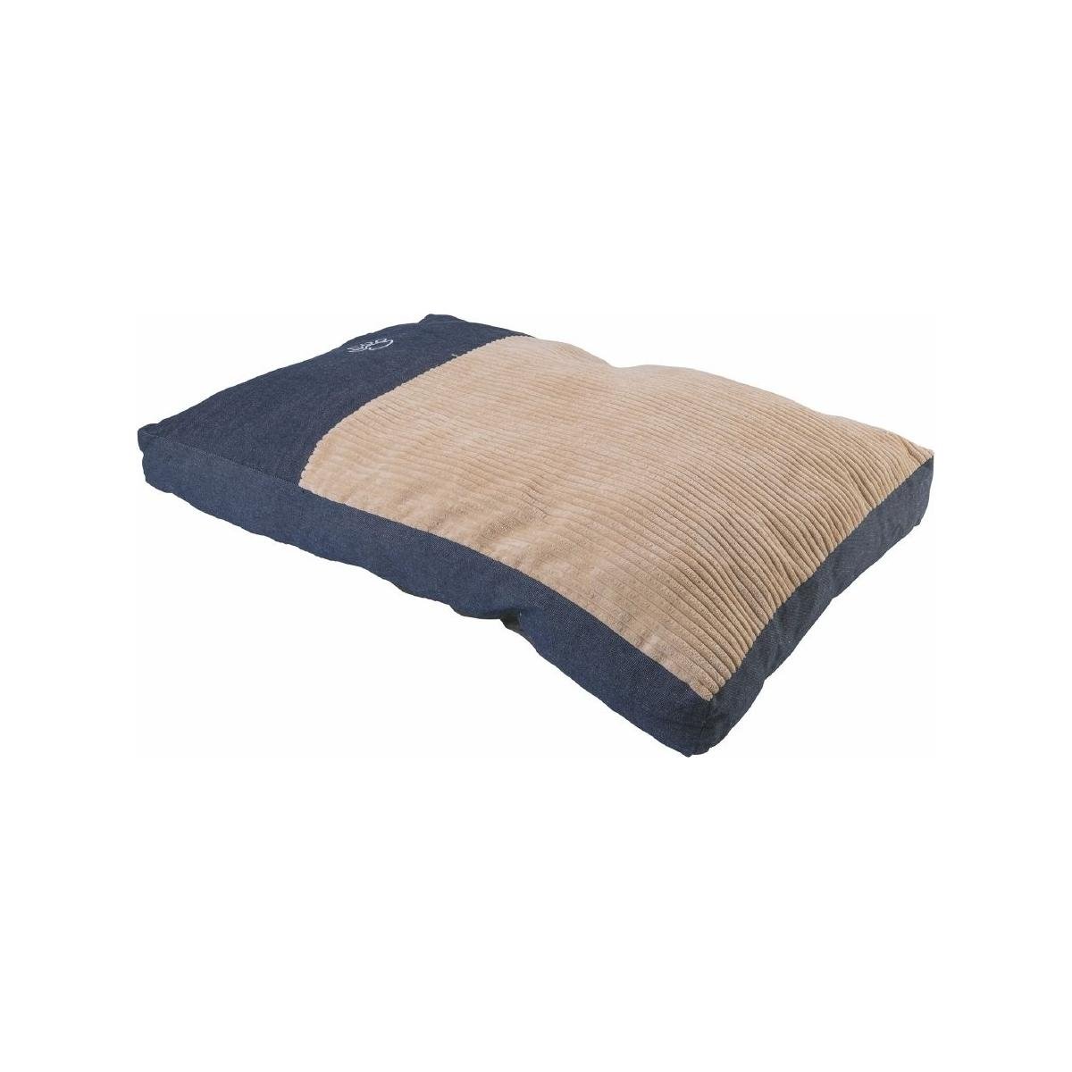 Tapis rembourré pour chiens 75x50cm en jean et velours déhoussable Zimba