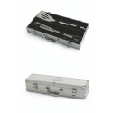 Coffret de 3 ustensiles en acier inoxydable pour barbecue avec mallette Nira Vente