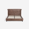 Lit double Chesterfield 160x190 cm en simili cuir Chur Offre