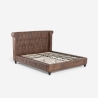 Lit double Chesterfield 160x190 cm en simili cuir Chur Vente