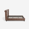 Lit double Chesterfield 160x190 cm en simili cuir Chur Remises