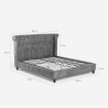 Lit double Chesterfield 160x190 cm en simili cuir Chur 