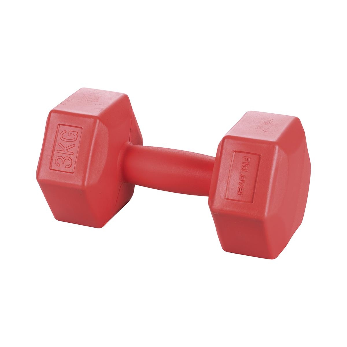 Haltère hexagonal anti-roulement 3 Kg Movara pour salle de sport