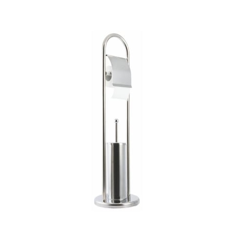 Porte-brosse et porte-rouleau en métal sur pied Avela pour salle de bains Promotion