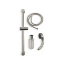 Set de douche avec douchette, tuyau flexible et barre coulissante satinée Sahra Promotion