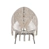 Fauteuil de jardin extérieur avec tissage macramé Elika 