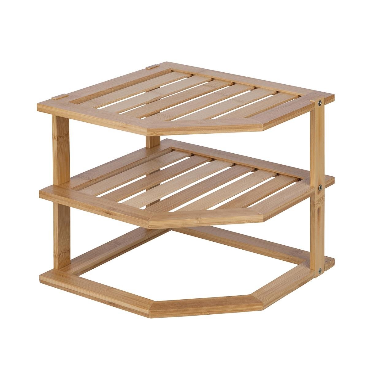 Étagère d'angle de cuisine 3 niveaux en bois 25x25x23cm Tolvak Promotion Étagère d'angle de cuisine 3 niveaux en bois 25x25x23cm Tolvak Promotion