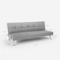 Canapé convertible en tissu clic-clac avec port USB et pieds en métal Astralis 