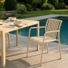 Chaise moderne avec accoudoirs en polypropylène pour jardin extérieur Simao Vente