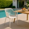 Chaise moderne d'extérieur pour jardin avec accoudoirs en polypropylène Tzura Vente