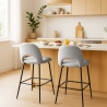 Tabouret de bar moderne avec dossier en tissu Tiren pour bar et cuisine Vente