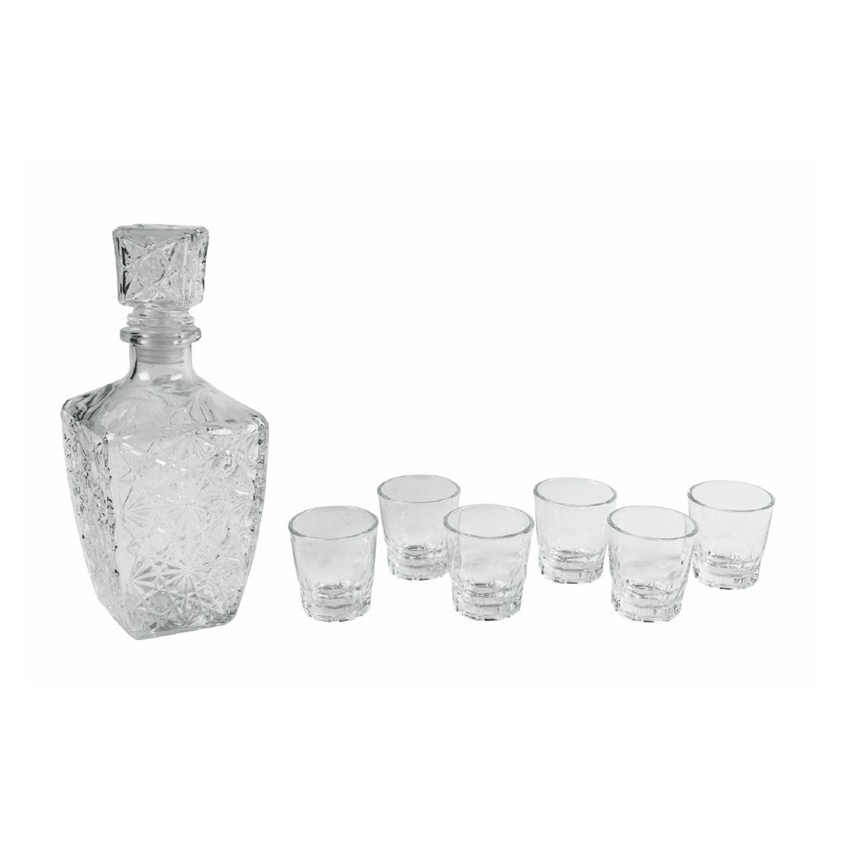 Ensemble bouteille en verre pour liqueur + 6 verres Diamante Promotion Ensemble bouteille en verre pour liqueur + 6 verres Diamante Promotion
