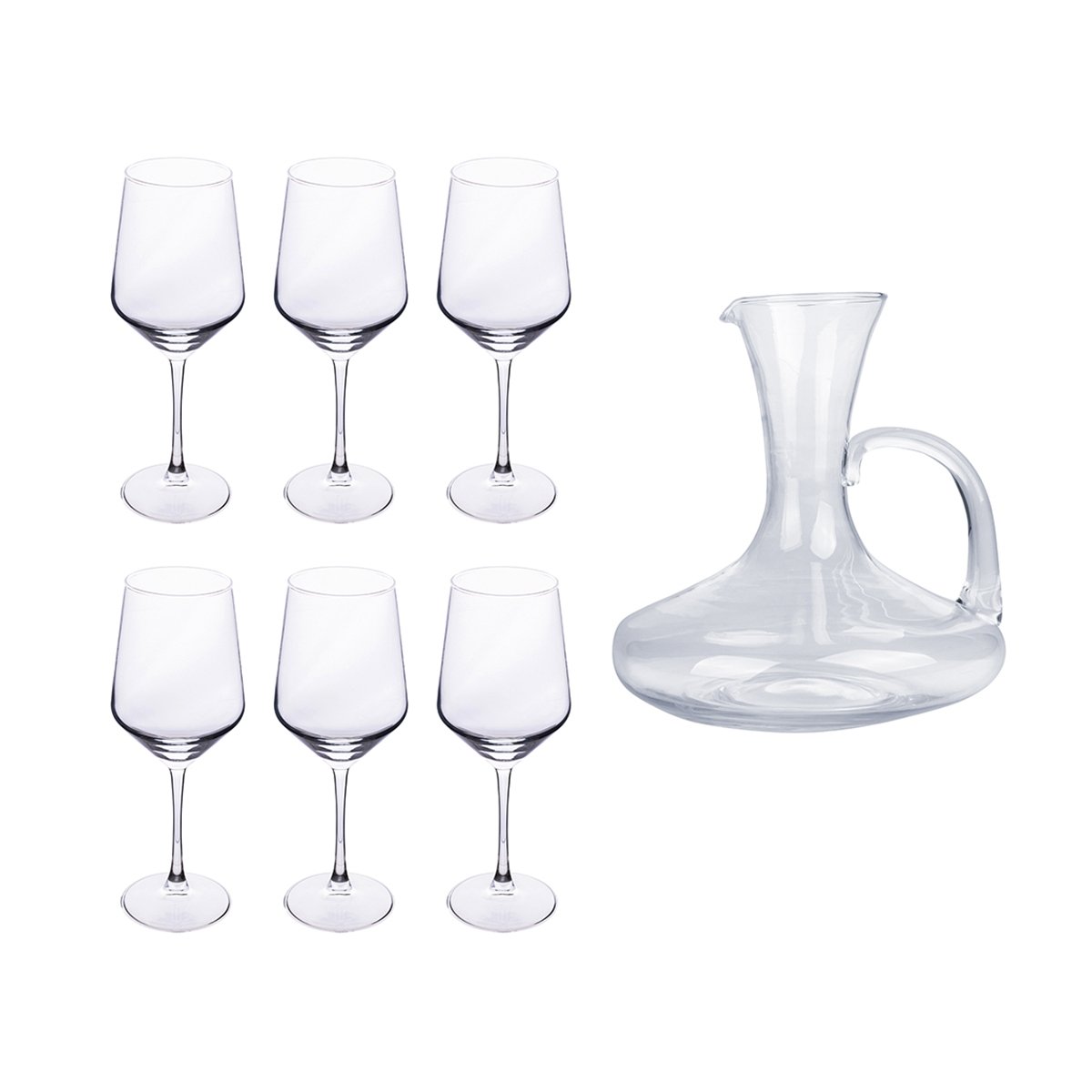Coffret dégustation vin 6 verres + carafe en verre Royal Set Promotion Coffret dégustation vin 6 verres + carafe en verre Royal Set Promotion
