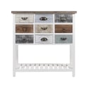 Console en bois shabby chic 9 tiroirs 80x32,5x82 cm Sardinia Vente