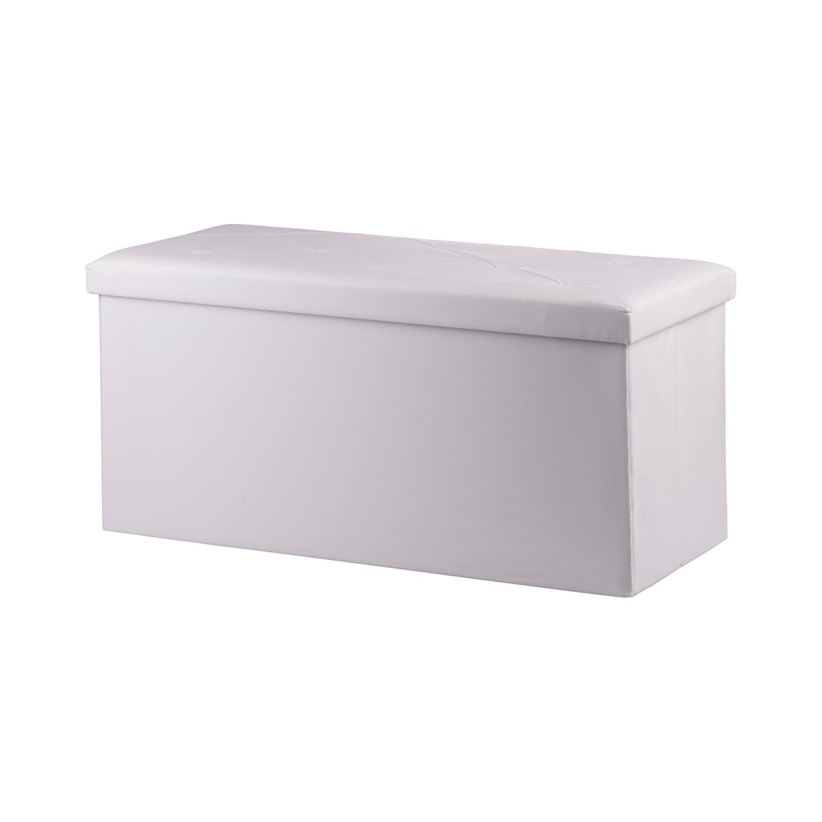 Banc de rangement polyvalent blanc 78x38x38 cm Morva