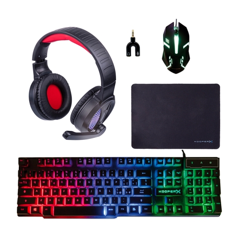 Combo Gamer 5 en 1 clavier casque souris tapis et adaptateur Milao Promotion