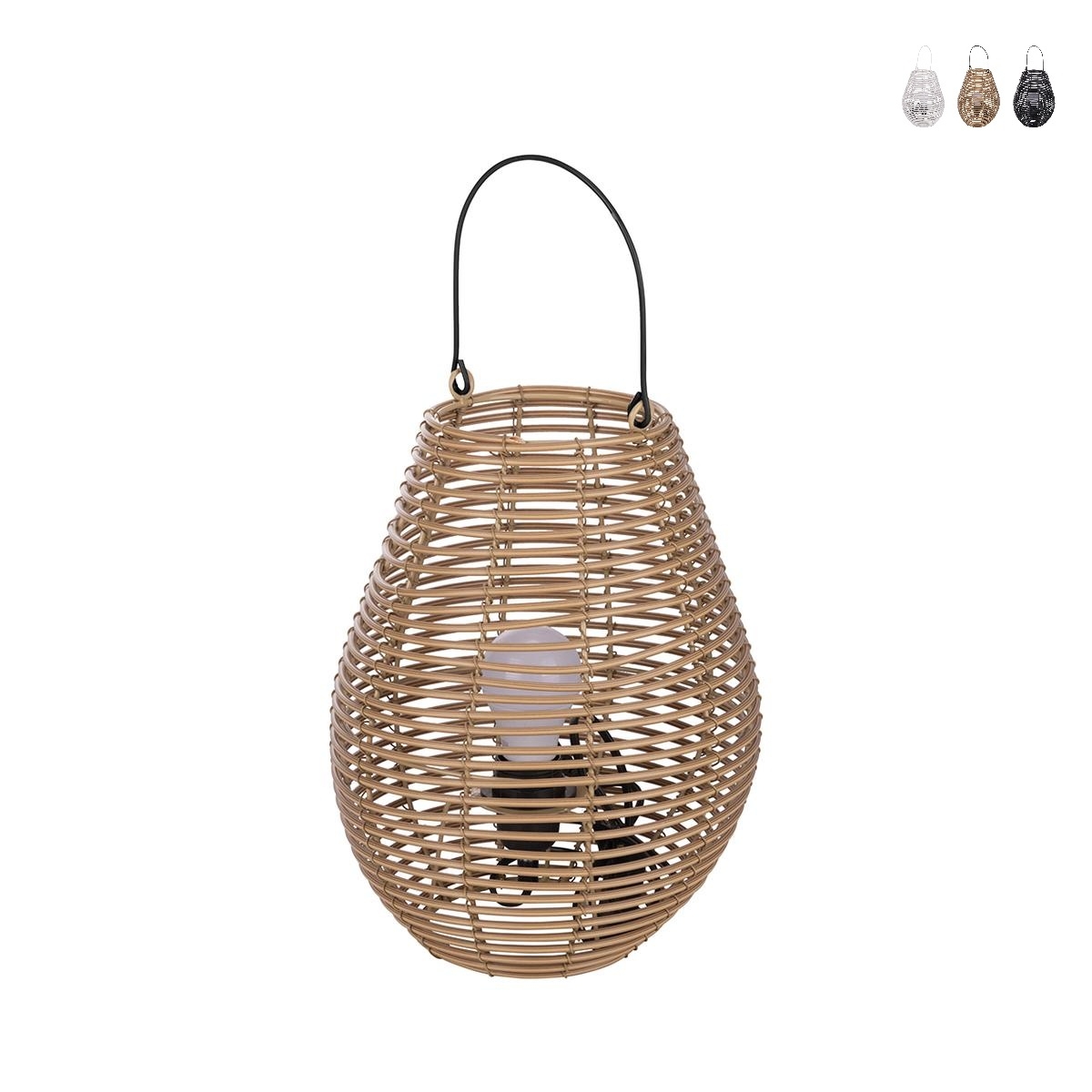 Suspension en forme d'amphore effet rattan h34cm Lumezi