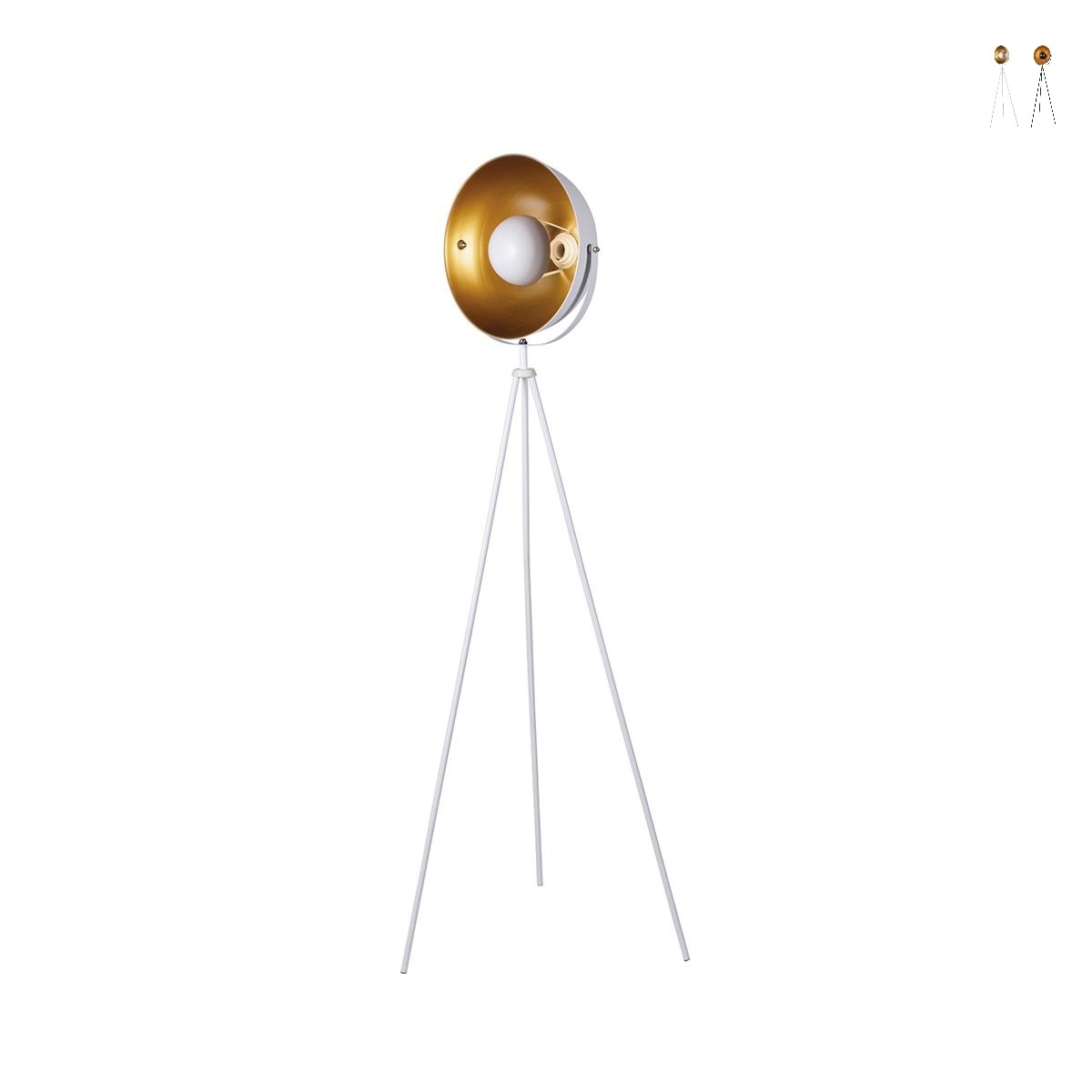 Lampe sur pied trépied en métal orientable Industry