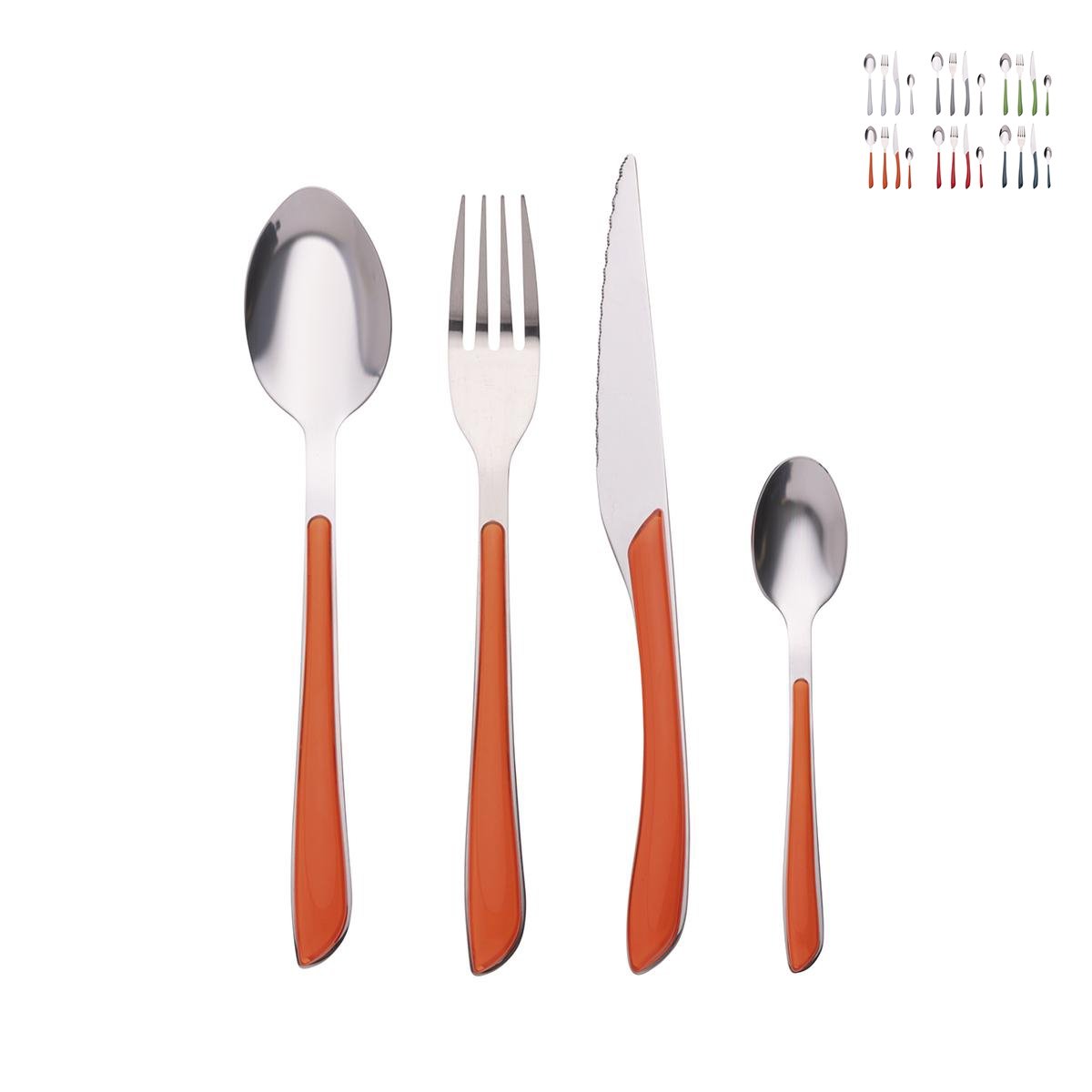 Set de 24 couverts en acier inoxydable avec manche coloré Louvre Promotion Set de 24 couverts en acier inoxydable avec manche coloré Louvre Promotion