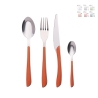 Set de 24 couverts en acier inoxydable avec manche coloré Louvre Promotion