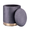 Ensemble de 2 poufs repose-pieds en tissu effet velours base dorée Ilduma Dimensions