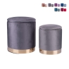 Ensemble de 2 poufs repose-pieds en tissu effet velours base dorée Ilduma Caractéristiques