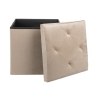 Pouf de rangement carré 38x38 cm multi-usage effet velours Yushka Vente