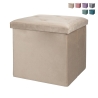Pouf de rangement carré 38x38 cm multi-usage effet velours Yushka Promotion