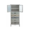 Buffet avec vitrine shabby chic 2 portes en verre 5 tiroirs Valencia Offre