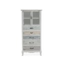 Buffet avec vitrine shabby chic 2 portes en verre 5 tiroirs Valencia Vente