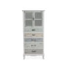 Buffet avec vitrine shabby chic 2 portes en verre 5 tiroirs Valencia Vente