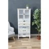 Buffet avec vitrine shabby chic 2 portes en verre 5 tiroirs Valencia Réductions